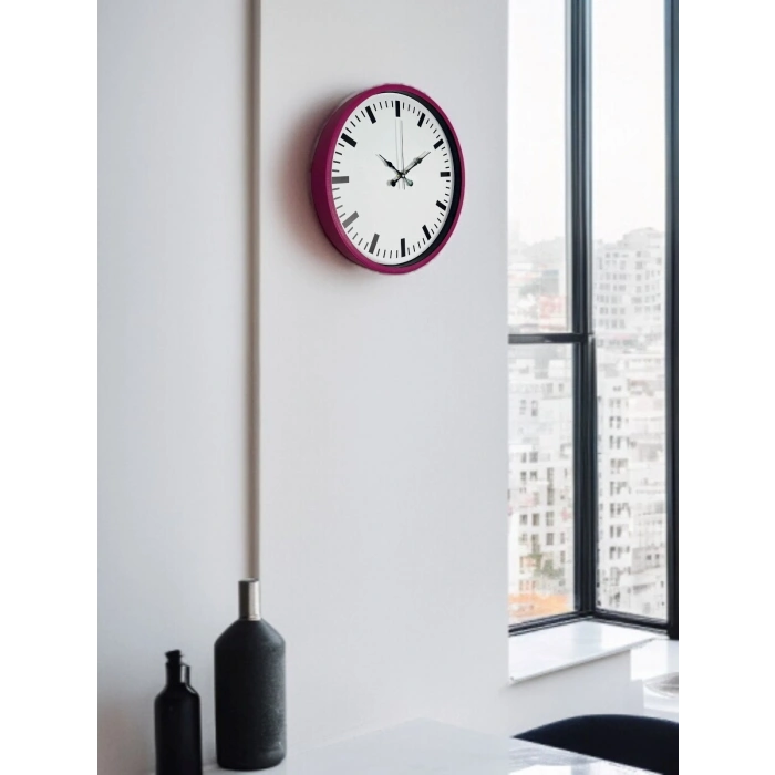 Mey İthalat® 36 Cm Pembe Dekoratif Duvar Saati