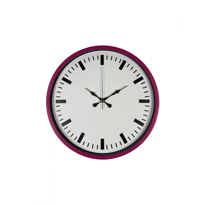 Mey İthalat® 36 Cm Pembe Dekoratif Duvar Saati