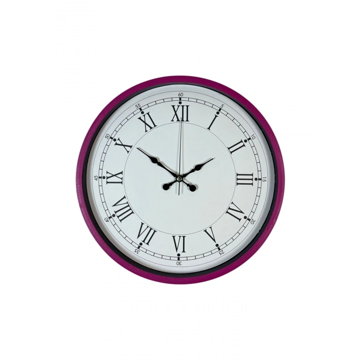 Mey İthalat® 36 Cm Pembe Roma Rakamlı Duvar Saati