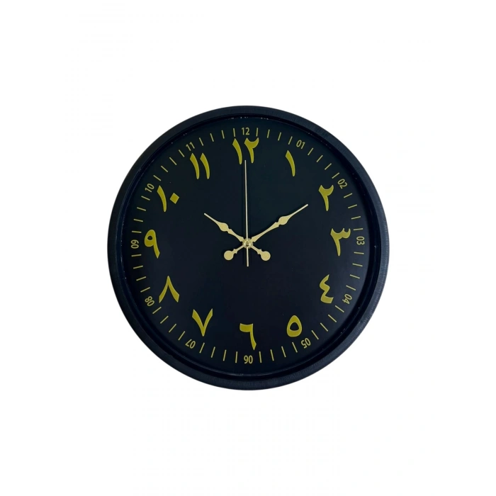 Mey İthalat® 36 Cm Siyah Arapça Rakamlı Duvar Saati