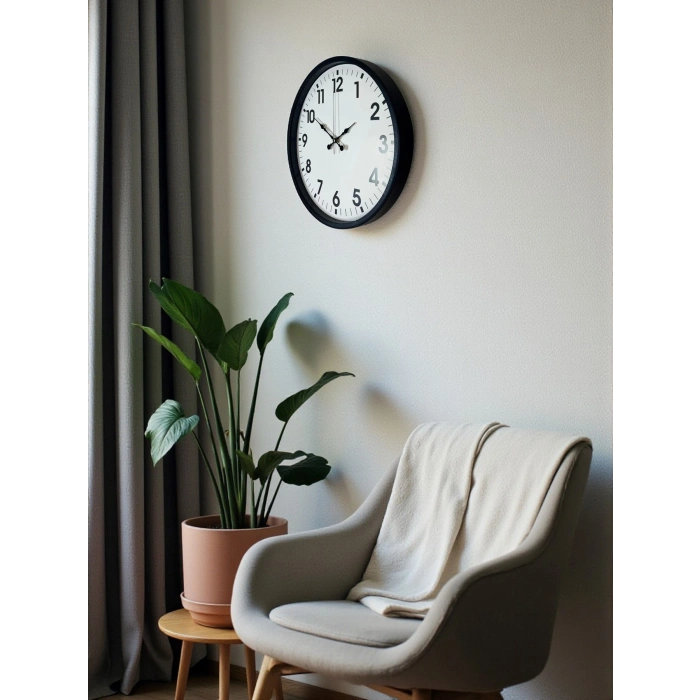 Mey İthalat® 36 Cm Siyah Duvar Saati