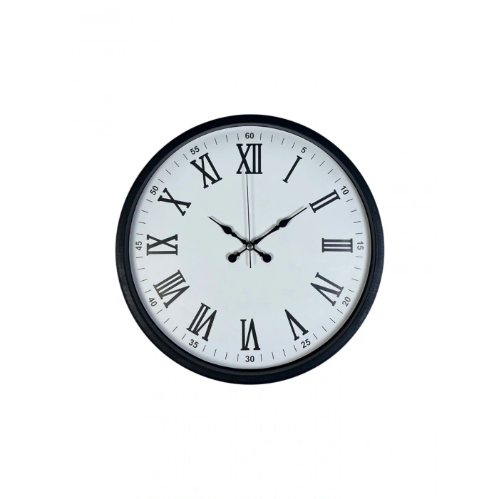 Mey İthalat® 36 Cm Siyah Roma Rakamlı Duvar Saati