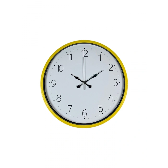 Mey İthalat® 36 Cm Standart Sarı Duvar Saati