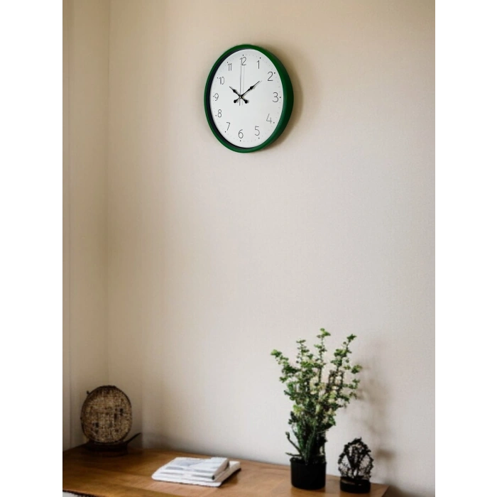 Mey İthalat® 36 Cm Yeşil Dekoratif Duvar Saati