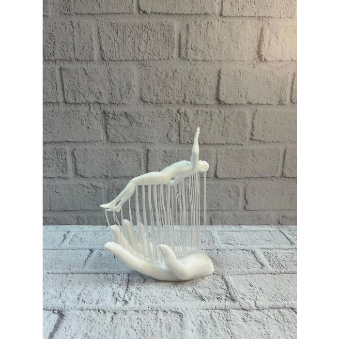 Mey İthalat® 3D El İnsan Figürü Beyaz Modern Sanatsal Dekoratif Biblo