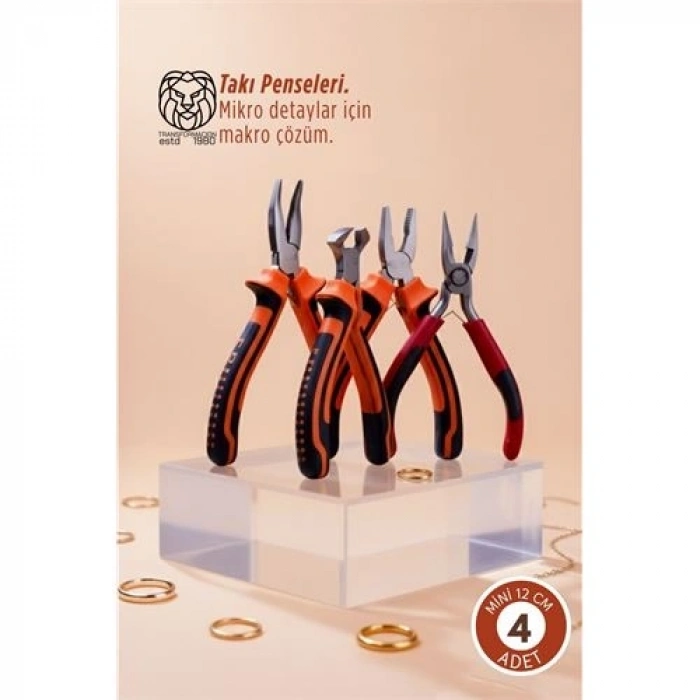 Mey İthalat® 4lü Profesyonel Takı Tasarım & Hobi Pense Seti (Hassas İşçilik Kiti)