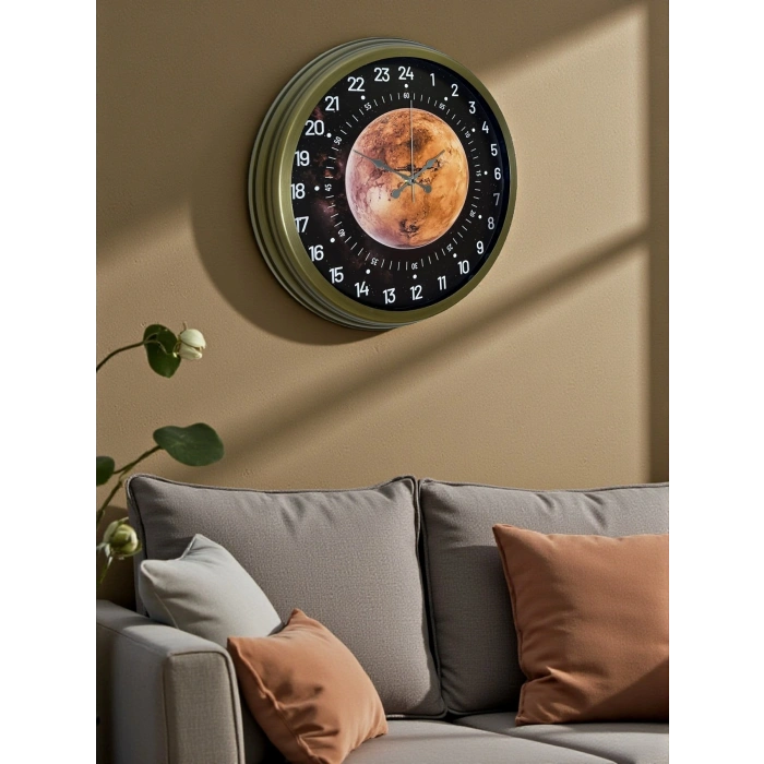 Mey İthalat® 40 Cm Eskitme Metal 24 Saat Göstergeli Özel Tasarım Duvar Saati