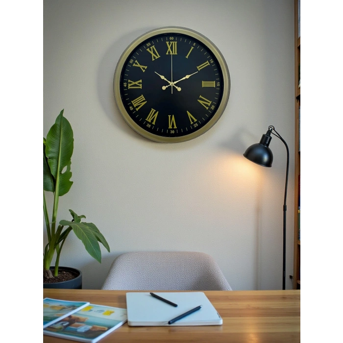 Mey İthalat® 40 Cm Metal Vintage Roma Rakamlı Duvar Saati