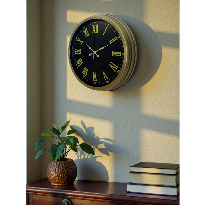 Mey İthalat® 40 Cm Metal Vintage Roma Rakamlı Duvar Saati