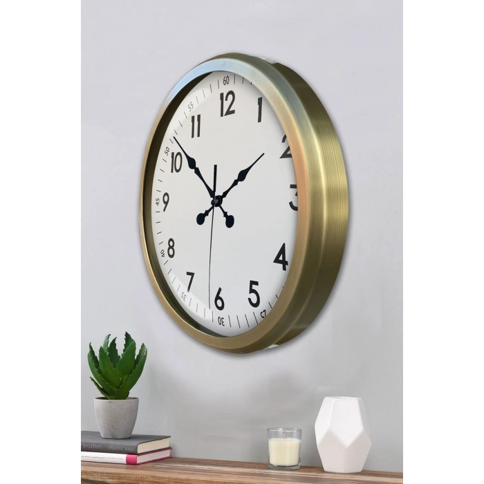 Mey İthalat® 52 cm Eskitme Metal Dekoratif Duvar Saati
