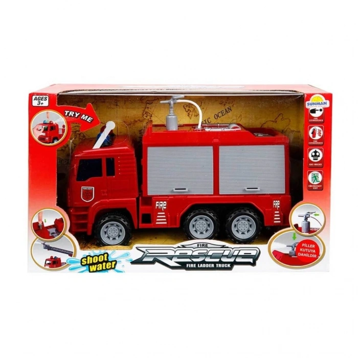 Mey İthalat® 66110 Maxx Wheels Sesli ve Işıklı Su Fışkırtan İtfaiye Aracı 24 cm
