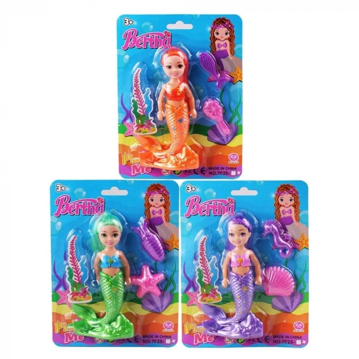 Mey İthalat® 7025 KARTELA KÇK DENİZ KIZI BERTHA BEBEK -KZL