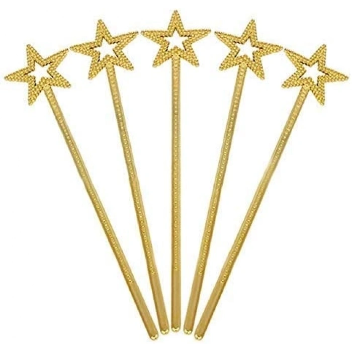 Mey İthalat® Altın Renk Yıldız Peri Asası Peri Değneği 34 cm 1 Adet