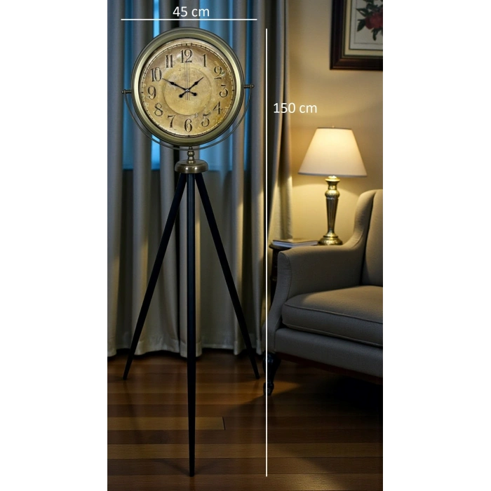 Mey İthalat® Antique Heritage Eskitme Tripod Ayaklı Saat