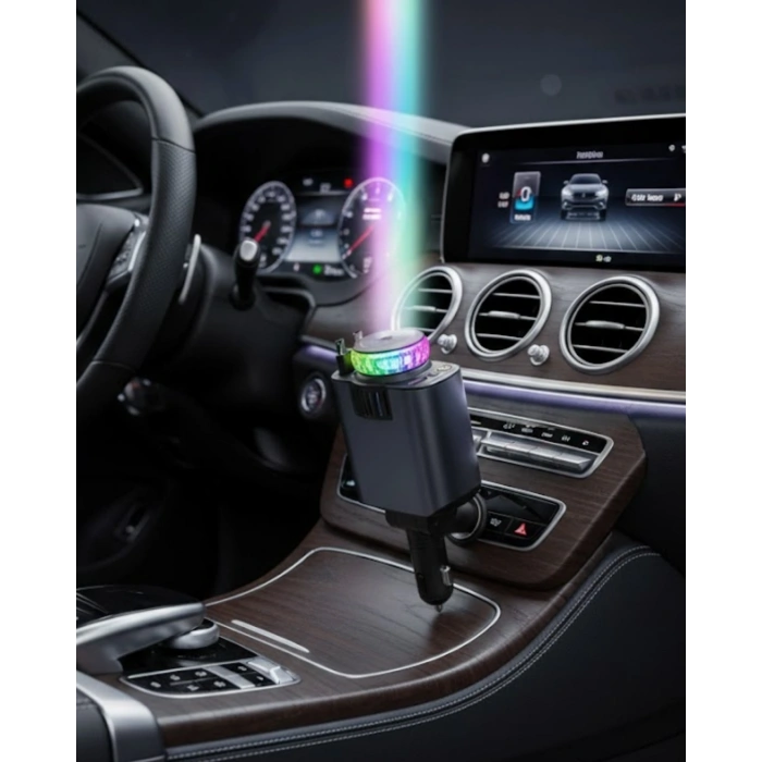 Mey İthalat® Araç Çakmak Girişli Şarj Cihazı Nemlendirici ve Aromaterapi Özellikli