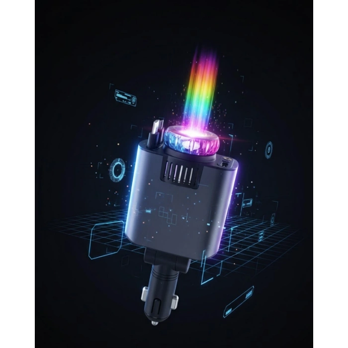 Mey İthalat® Araç Şarj Aleti Yıldız Tavan Işıklı Hava Nemlendirici Aroma Aparatı