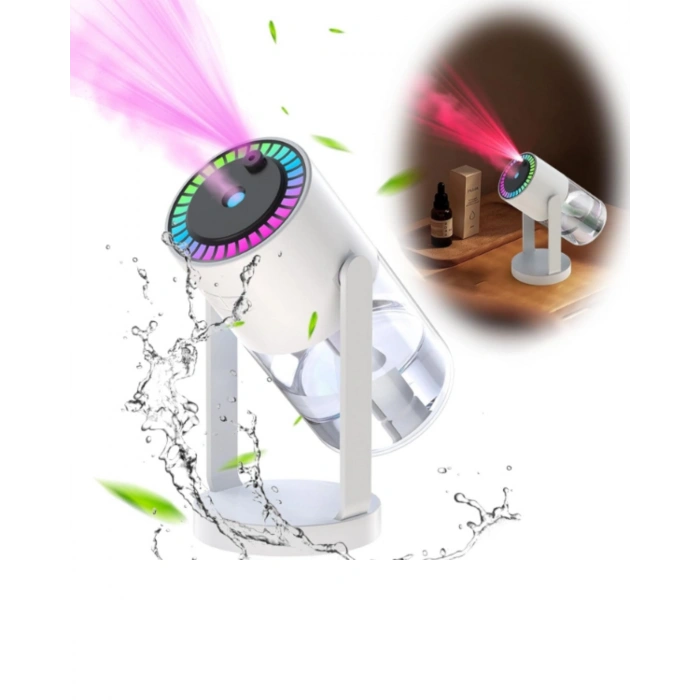 Mey İthalat® Araç ve Ev İçin Hava Nemlendirici Projektörlü Sessiz Buhar