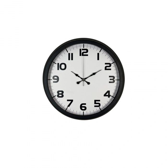 Mey İthalat® Black Simplex 40 Cm Metal Duvar Saati