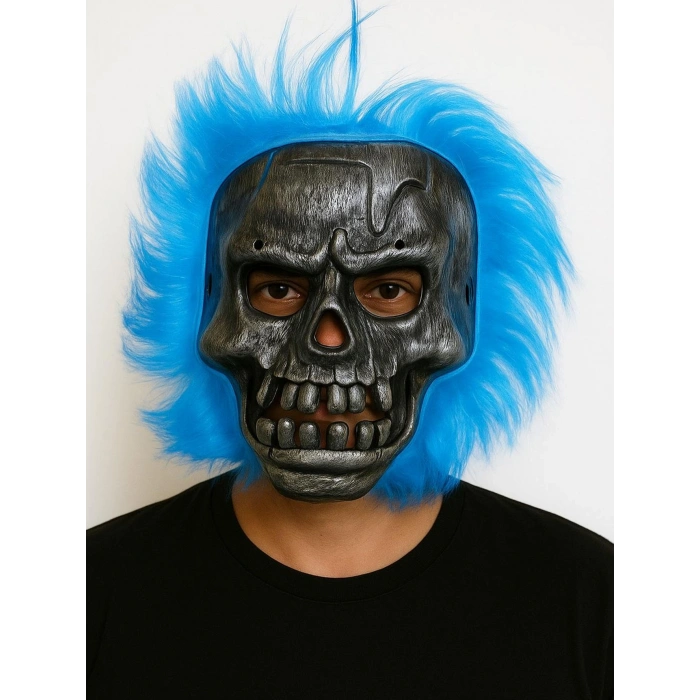 Mey İthalat® Cadılar Bayramı Lacivert Saçlı Maske