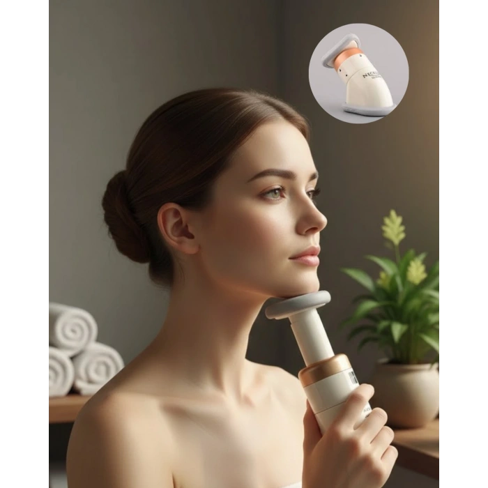 Mey İthalat® Çene ve Boyun Toparlayıcı Egzersiz Masaj Aleti Yaylı Sistemli