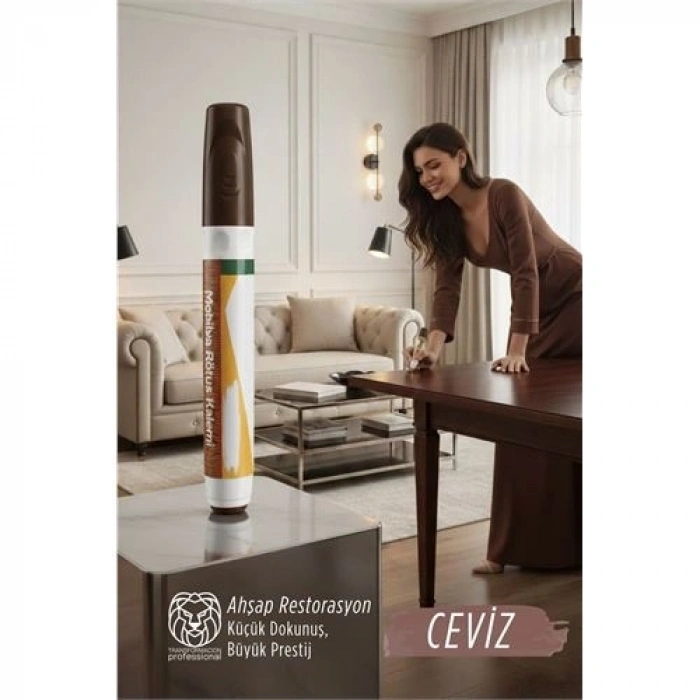 Mey İthalat® Ceviz Renk Mobilya Rötüş Kalemi – Ahşap Çizik Giderici & Restorasyon Kalemi (Ceviz/Walnut)