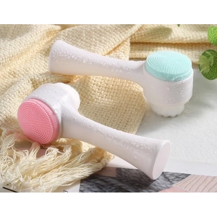 Mey İthalat® Çift Taraflı 3D Yumuşak Yüz Bakım Fırçası