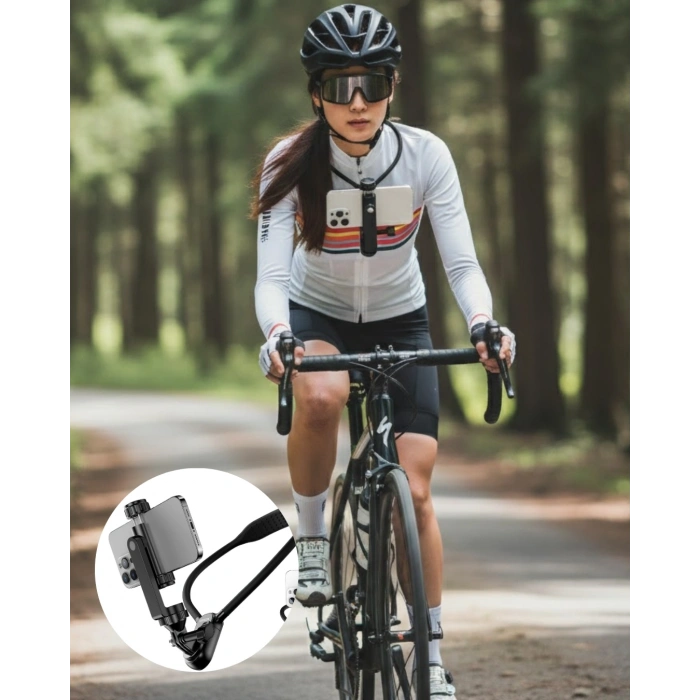 Mey İthalat® Çok Amaçlı Boyun Askılı Telefon Tutucu 360 Derece Döner ve Hızlı Kurulum