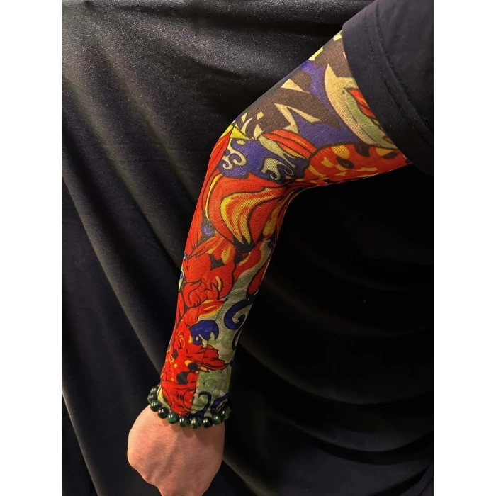 Mey İthalat® Çorap Dövme Giyilebilir Kol Bacak Dövmesi Likralı 2 Adet Model 4