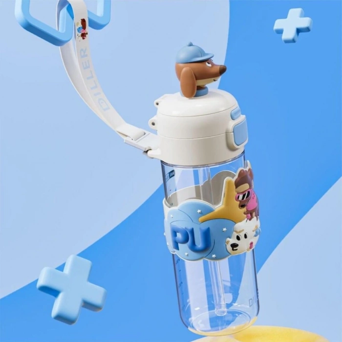 Mey İthalat® D2537 DILLER 600 ML BOYUN ASKILI TRITAN SU MATARASI