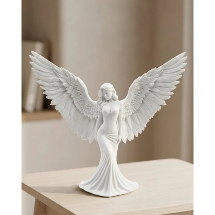 Mey İthalat® Dekoratif Melek İnsan Figürlü 3D Heykel Biblo Modern Ev Dekoru