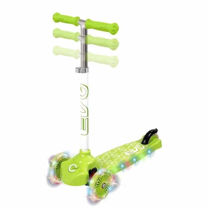 Mey İthalat® EVO SCOOTER 3TKR IŞIKLI MAX 50KG YEŞİL