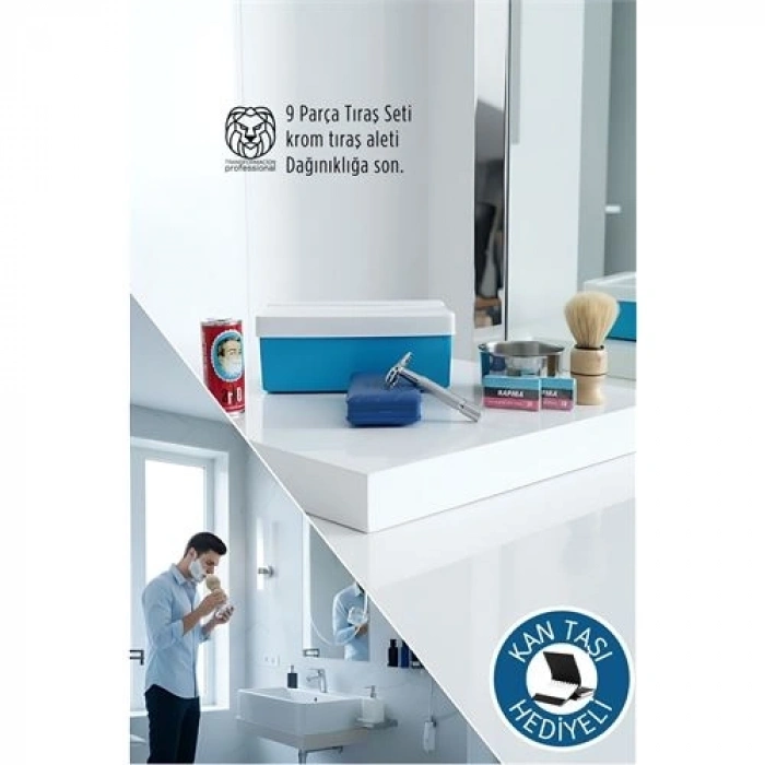 Mey İthalat® Geleneksel Tıraş Seti - 9 Parça Tıraş Kutulu Set