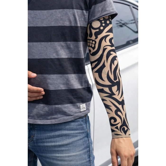 Mey İthalat® Giyilebilir Kol Dövmesi Çorap Dövme 3D Baskılı Kol Bacak Dövme 2 Adet Model 9