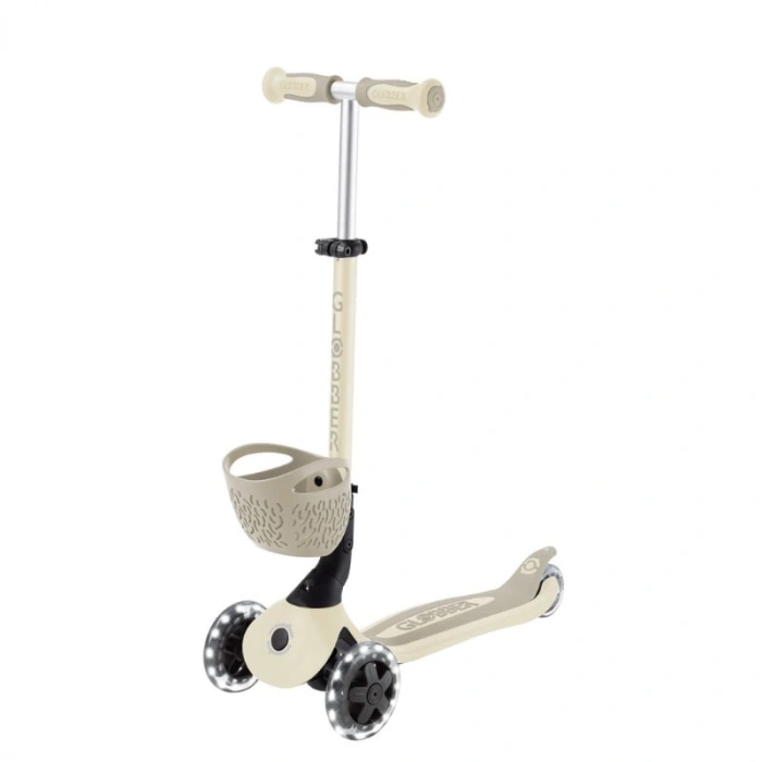 Mey İthalat® Globber Go Up Baby 360 Işıklı Scooter Koyu Bej