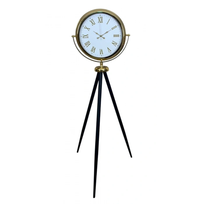 Mey İthalat® Gold Göz Alıcı Tripod Ayaklı Duvar Saati