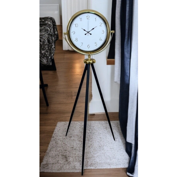 Mey İthalat® Gold Premium Dekoratif Tripod Ayaklı Saat