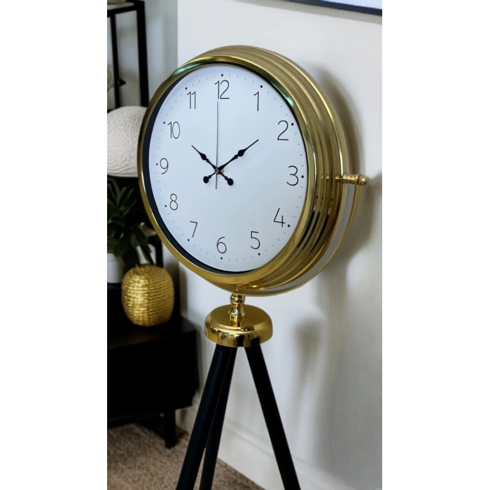 Mey İthalat® Gold Premium Dekoratif Tripod Ayaklı Saat