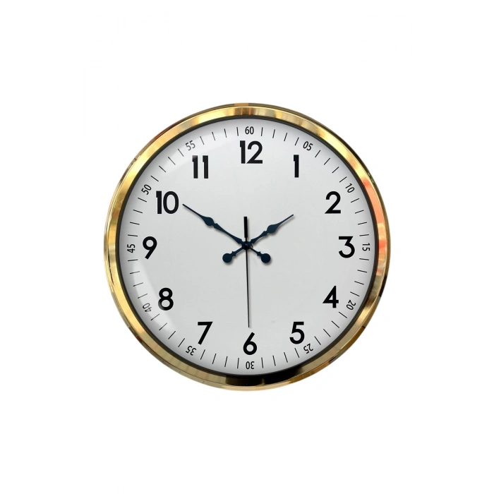 Mey İthalat® Gold & White Luxury Classic 52 Cm Metal Duvar Saati