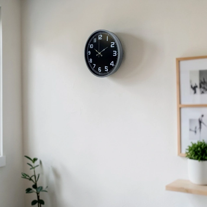 Mey İthalat® Gri Zarafet 36 Cm Duvar Saat