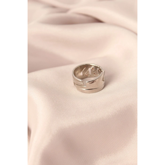 Mey İthalat® Gümüş Renk Metal Taşlı Model Ayarlanabilir Kadın Yüzük