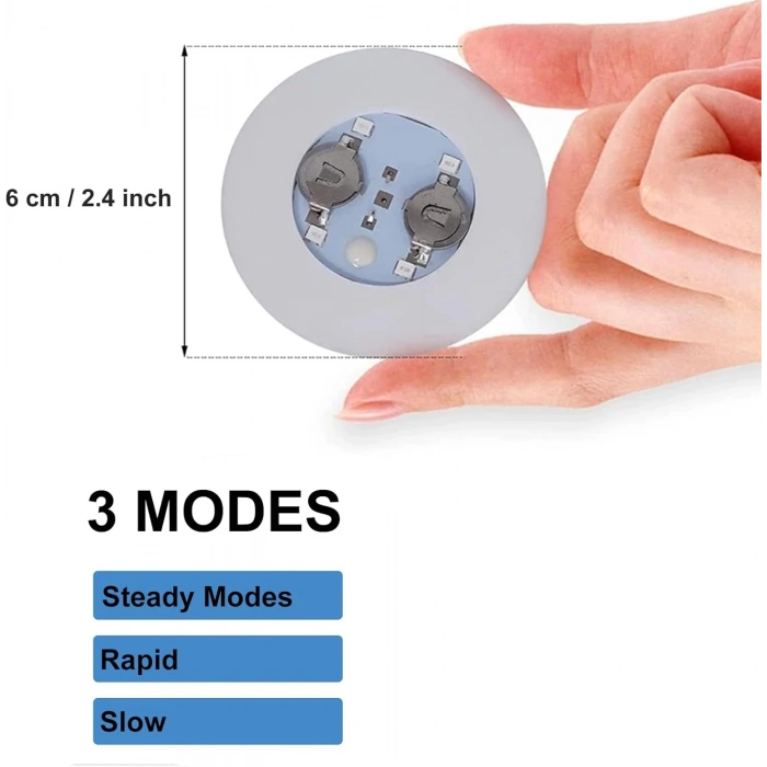 Mey İthalat® Işıklı Yapışkanlı Bardak Altı Aparatı Ledli 3 Modlu 6 cm Çap 1 Adet