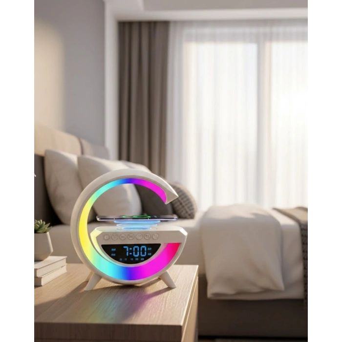 Mey İthalat® Kablosuz Bluetooth Hoparlör RGB Aydınlatmalı Çoklu Medya Destekli