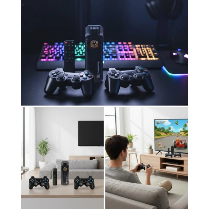 Mey İthalat® Kablosuz Gamepad Denetleyici Çift Sistem Retro Oyun Konsolu HDMI Uyumlu HD Çıkışlı