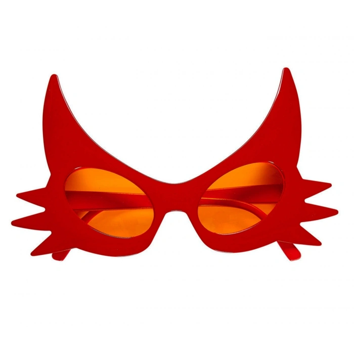 Mey İthalat® Kırmızı Renk Bıyık Tasarımlı Kedi Gözlüğü 19x11 cm