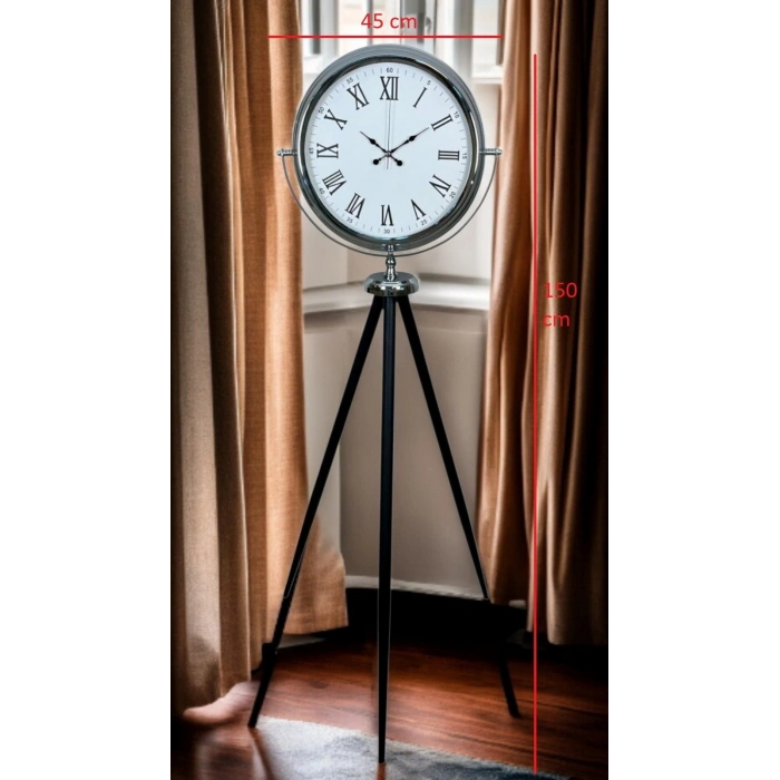 Mey İthalat® Krom Asalet Tripod Ayaklı Saat