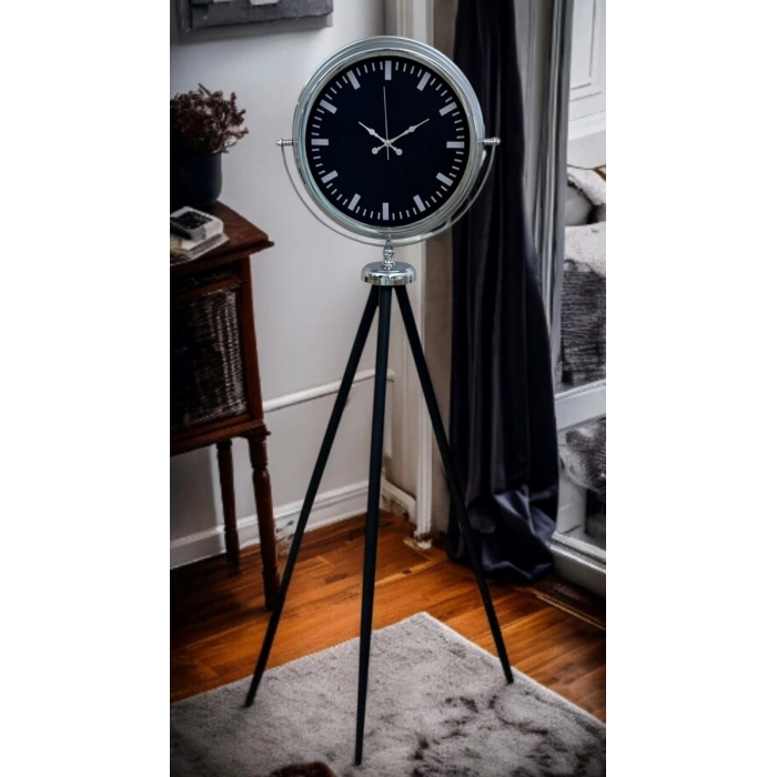 Mey İthalat® Krom Prime Modern Tripod Ayaklı Saat