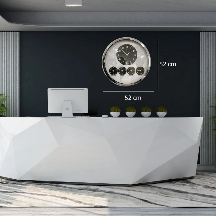 Mey İthalat® Krom Şık 52 Cm Dünya Saati