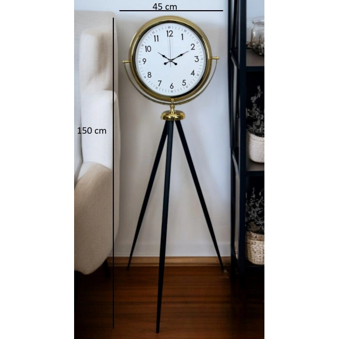 Mey İthalat® Luxury Gold Tripod Ayaklı Saat