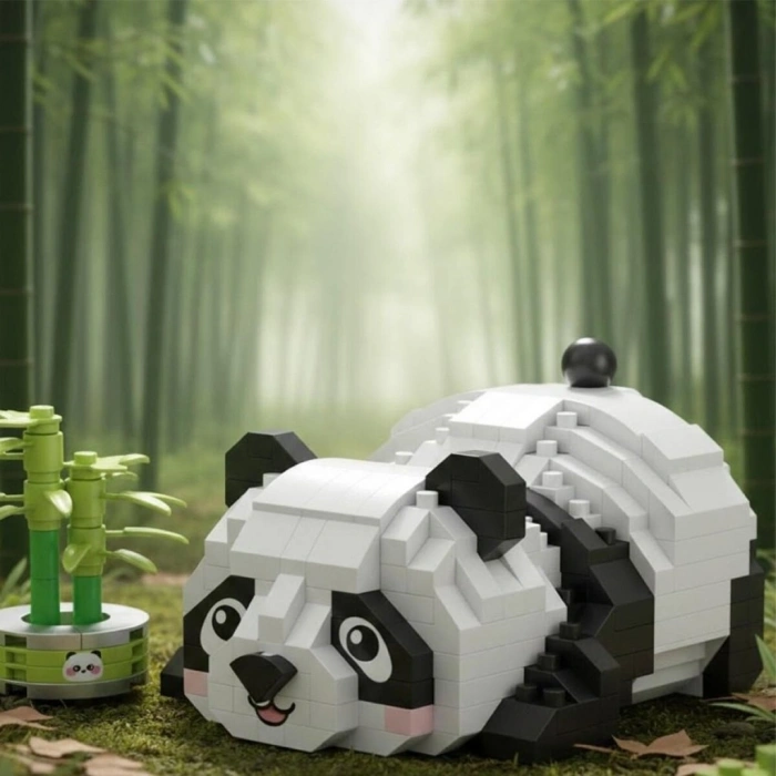 Mey İthalat® LZ-8804  DİNLENEN PANDA 340 PARÇA BLOCK OYUNCAK