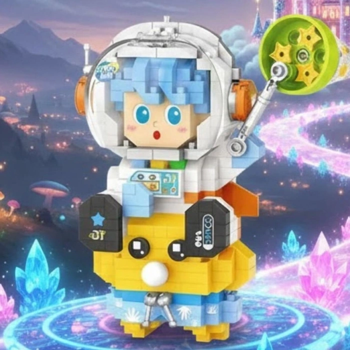 Mey İthalat® LZ-8827  ASTRONOT MAVİ 390 PARÇA BLOCK OYUNCAK